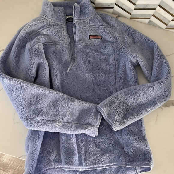 Vineyard Vines Plush Teddy Classic Shep Shirt Size Small NWOT IN Blue Fleece - Picture 2 of 10